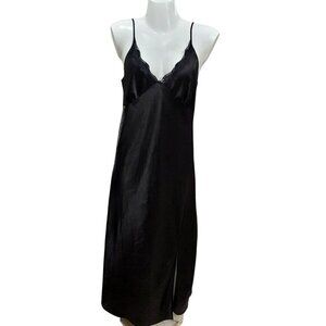 Satin Gown Corset Dress XL Black